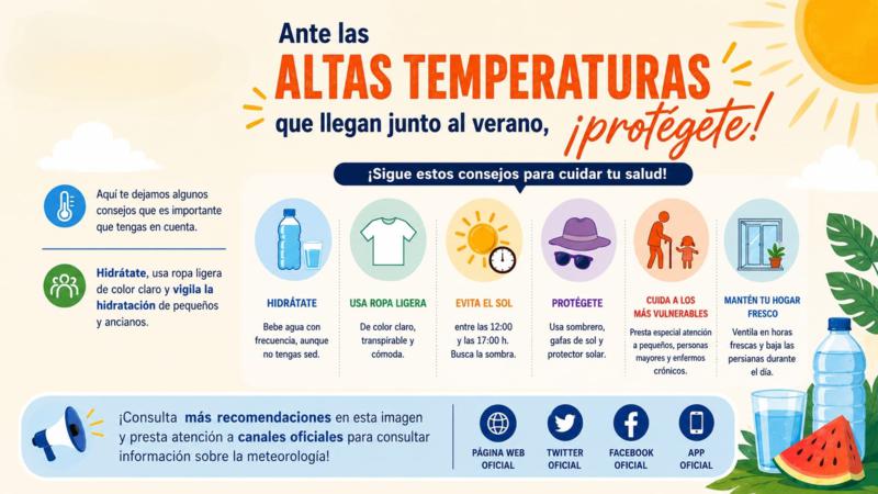 El Ayuntamiento de Segorbe difunde recomendaciones para protegerse del calor en verano