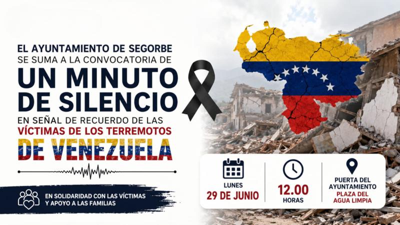 Segorbe convoca un minuto de silencio en recuerdo de las víctimas de los terremotos de Venezuela