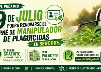 Segorbe acogerá el 9 de julio un curso gratuito para renovar el carné de manipulador de plaguicidas