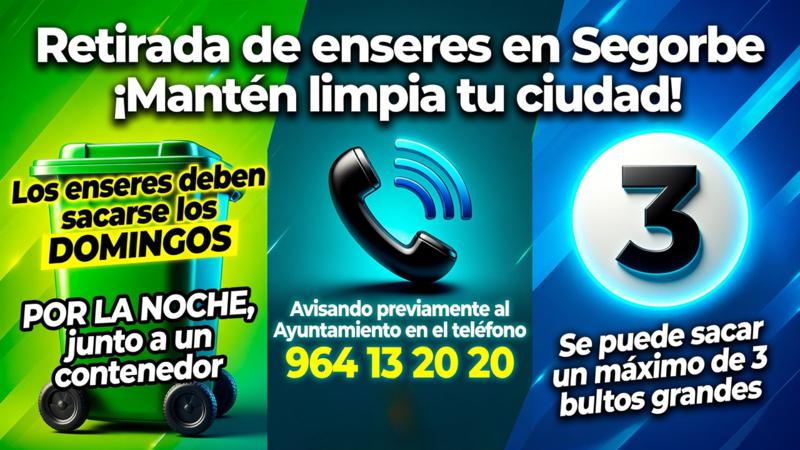 El Ayuntamiento de Segorbe recuerda el servicio gratuito de recogida de enseres voluminosos