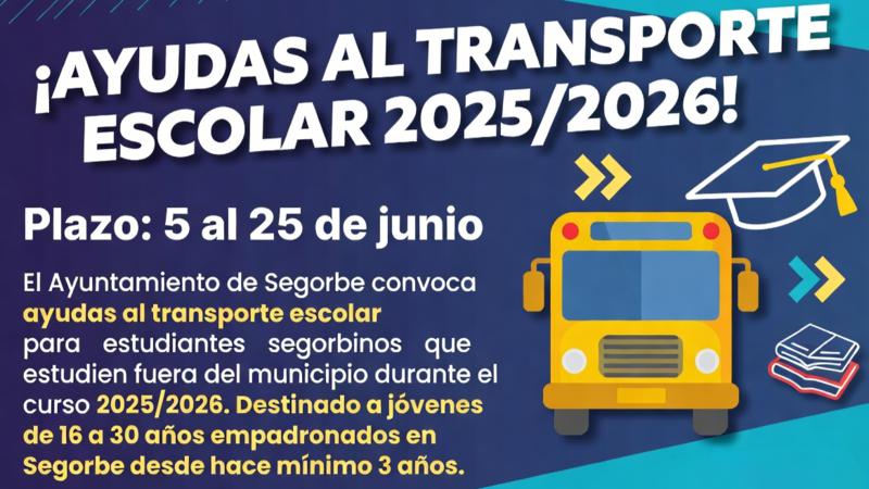 Segorbe abre el plazo de ayudas al transporte para estudiantes que cursan estudios fuera de la ciudad