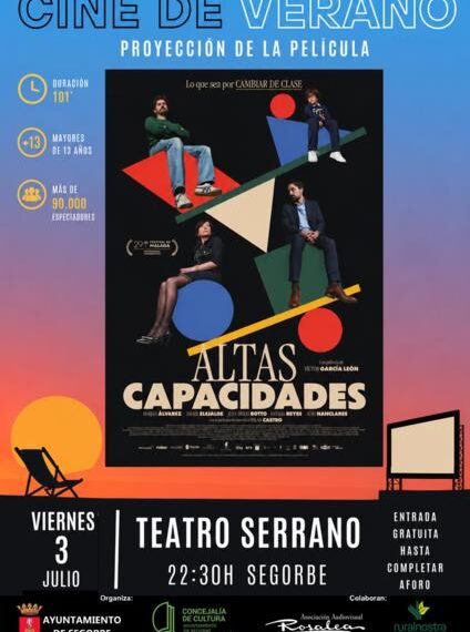 Segorbe invita a disfrutar del cine de verano con la proyección de “Altas capacidades” en el Teatro Serrano