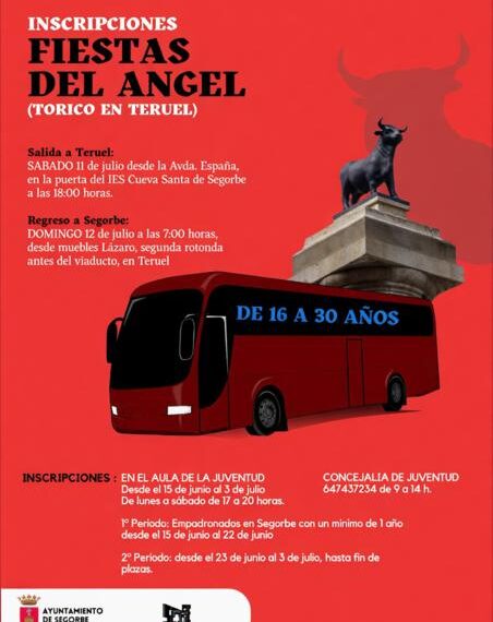 Segorbe abre las inscripciones para los autobuses gratuitos a las Fiestas del Ángel de Teruel