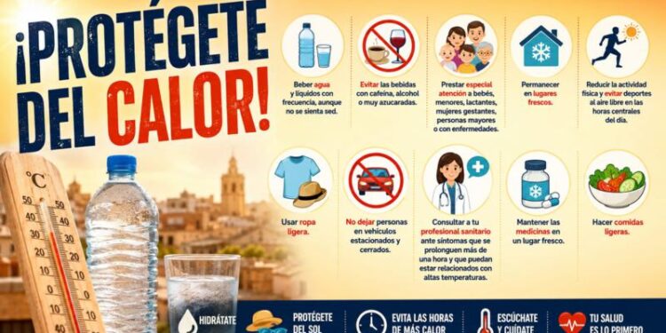 Segorbe recuerda las recomendaciones para protegerse ante las altas temperaturas