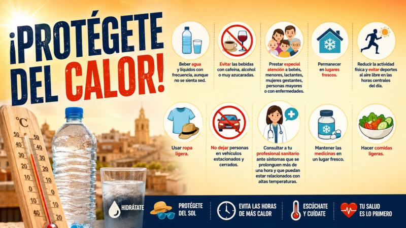 Segorbe recuerda las recomendaciones para protegerse ante las altas temperaturas