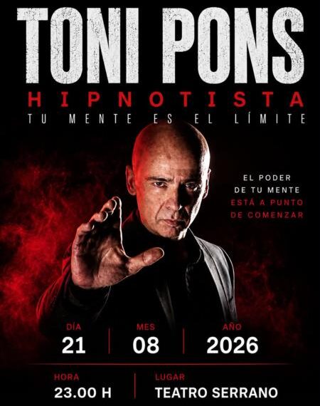 Toni Pons llevará su espectáculo de hipnosis al Teatro Serrano de Segorbe