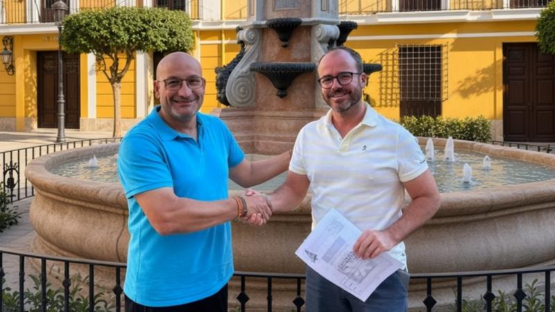 La Falla Plaza Almudín renueva su compromiso con Ramón Lemos para las Fallas 2027