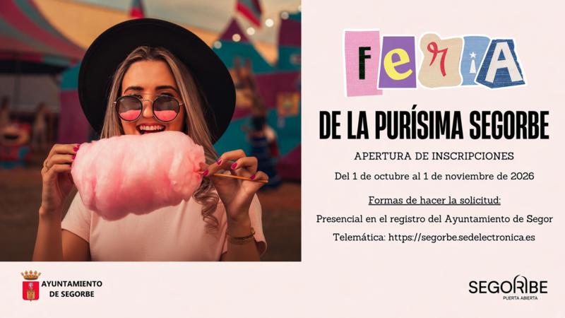 Segorbe abre el plazo para participar en la Feria de la Purísima 2026