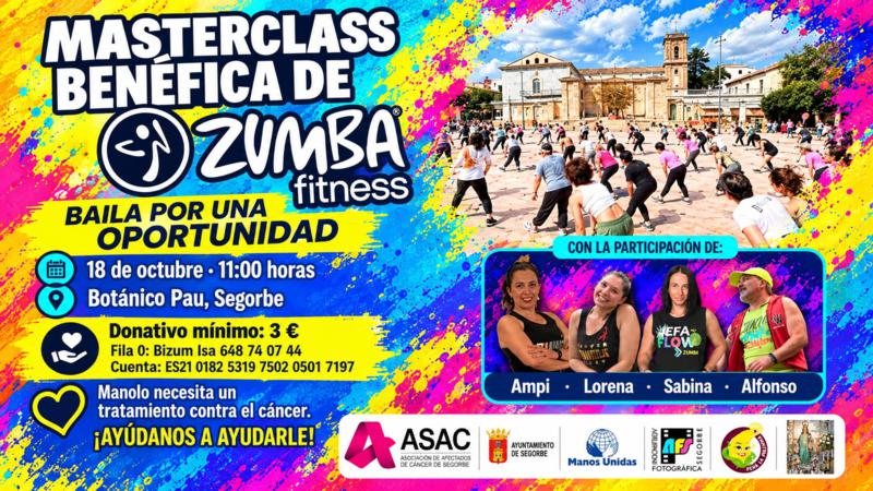ASAC Segorbe organiza una MasterClass benéfica de Zumba para ayudar a Manolo