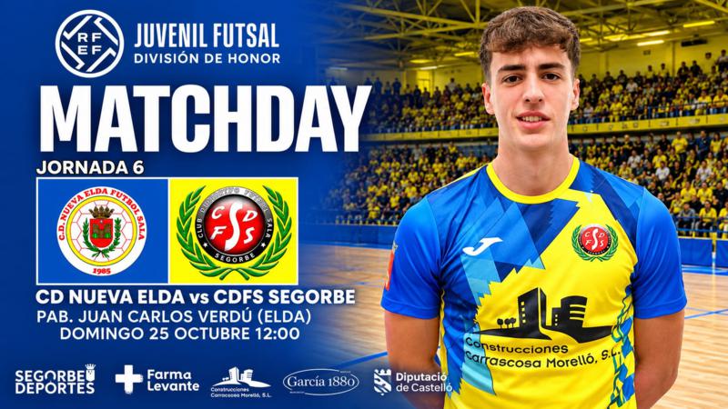 El Juvenil DH del CDFS Segorbe busca seguir compitiendo en la sexta jornada ante el Nueva Elda Futsal