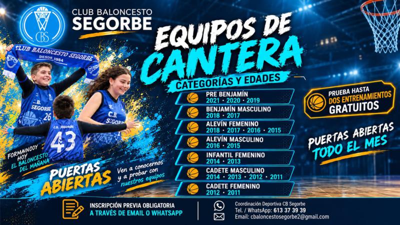 El CB Segorbe mantiene abiertas las puertas de su cantera hasta el 16 de octubre