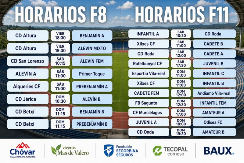 CD Segorbe publica los horarios de sus equipos para este fin de semana
