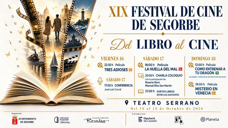 El XIX Festival de Cine de Segorbe llevará la literatura a la gran pantalla con tres días de actividades
