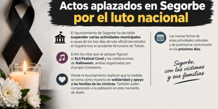 Actos aplazados en Segorbe por el luto nacional