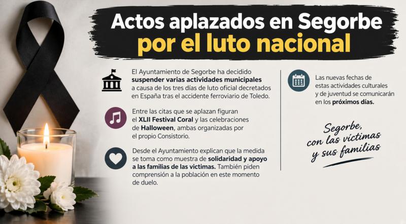 Actos aplazados en Segorbe por el luto nacional