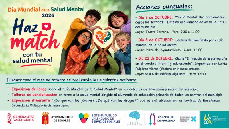 Segorbe celebra el Día Mundial de la Salud Mental con la campaña ‘Haz match con tu salud mental’