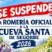Suspendida la Romería Oficial a la Cueva Santa de Segorbe por la situación meteorológica