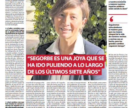 “SEGORBE ES UNA JOYA QUE SE HA IDO PULIENDO A LO LARGO DE LOS ÚLTIMOS SIETE AÑOS”